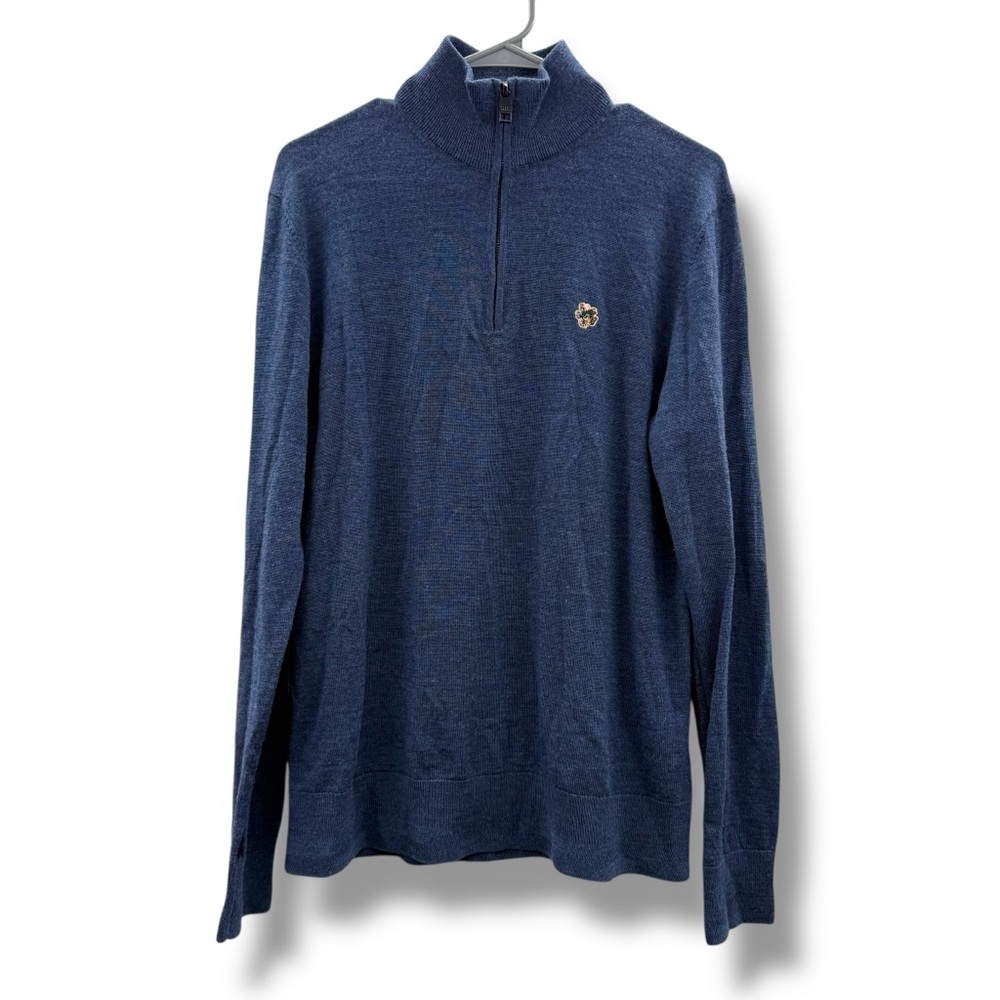 Ted Baker Tooting 1/4 Zip Sweater 100% Merino Wool Pullover Sz 4‎ Preppy Comfy